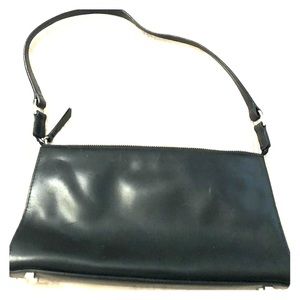Ann Taylor Like New Black Leather Shoulder Bag